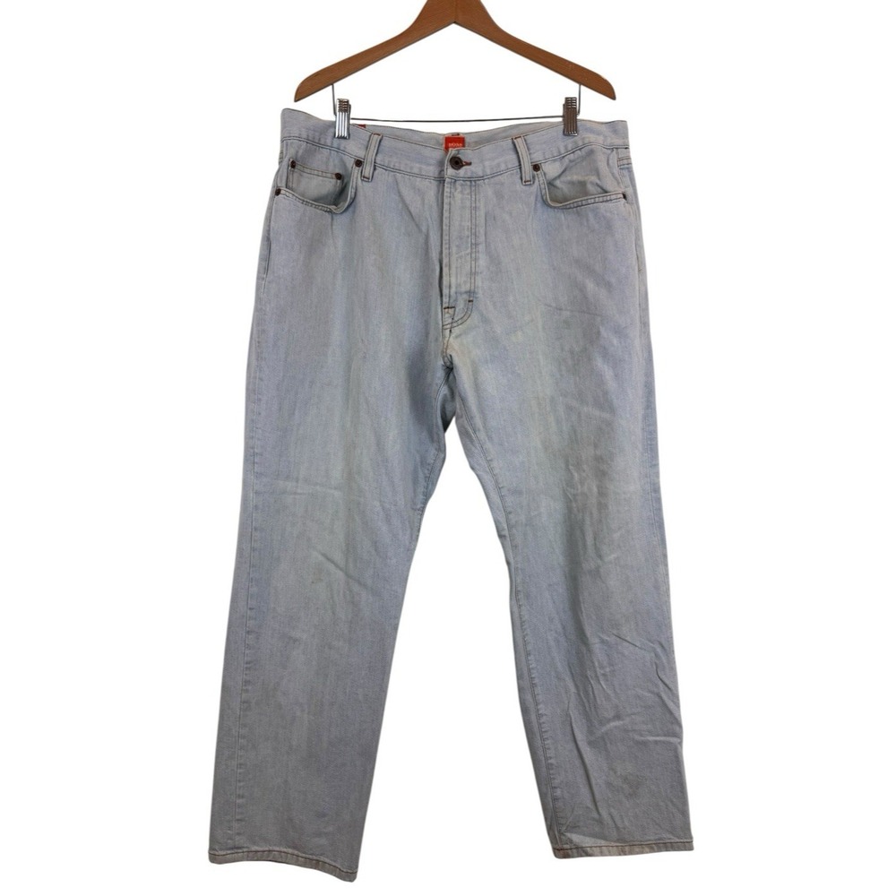 Hugo Boss HB 1 US Denim Blue Jeans Men 40X32 Faded Distressed Made in Italy VTG‎